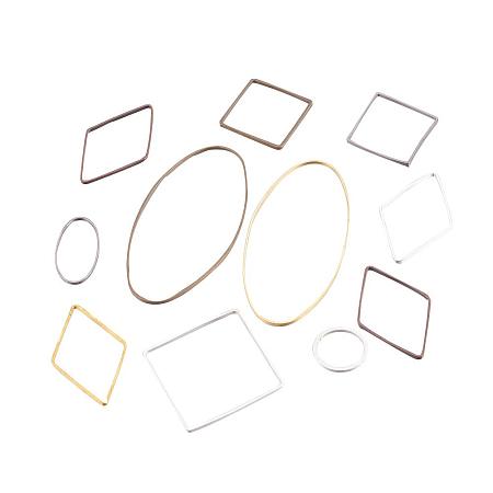 ARRICRAFT 500pcs 10 Shapes Open Bezel Charm Blank Frame Hollow Pendant for UV Resin Crafts Jewelry Making Mixed Colors