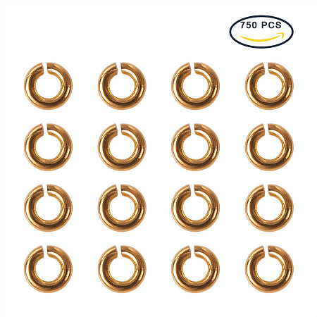 PandaHall Elite Golden Diameter 4mm Brass Jump Rings Close but Unsoldered Jewelry Making Findings, about 750pcs/50g