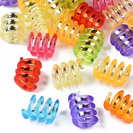 ARRICRAFT Plastic European Beads, Spring Shape, Mixed Color, 16x12.5mm, Hole: 8mm, about 850pcs/500g