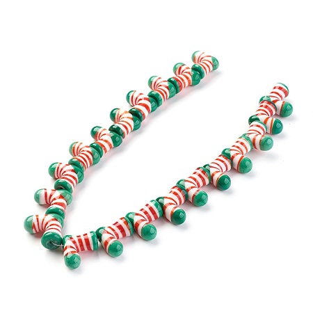 Honeyhandy Handmade Lampwork Beads, Christmas Stocking, Colorful, 17~19x20~21x10~11mm, Hole: 1.2mm