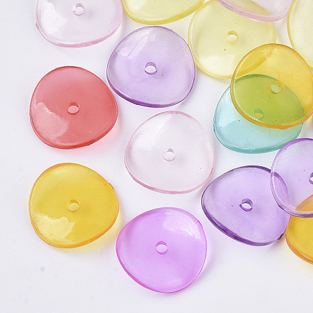 Honeyhandy Transparent Acrylic Beads, Twisted Disc, Mixed Color, 15x2mm, Hole: 1.8mm, about 1560pcs/500g