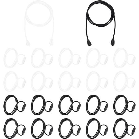 Arricraft 20 Pcs Replacement Nylon Necklace Cord, Nylon Lanyard Cord with Breakaway Clasps for Necklaces Pendant and Crafting Jewelry Making, Black and White