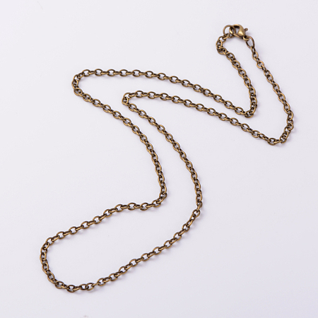 Honeyhandy Iron Cable Chain Necklaces, with Zinc Alloy Lobster Claw Clasps, Antique Bronze, 25.1 inch