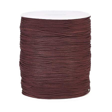 BENECREAT 0.8mm 275M (300 Yards) Nylon Satin Thread Rattail Trim Cord for Beading, Chinese Knot Macrame, Jewelry Making and Sewing - CoconutBrown