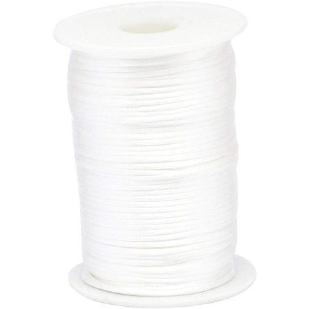 Arricraft 100 Yards 2mm Polyester Cord Braided Blind Rope White for Crafts Jewelry Making