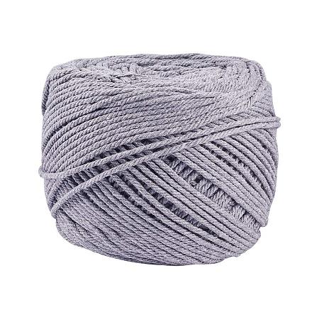BENECREAT 3mm x 220 Yards(656 ft.) Macrame Cord 100% Natural Cotton Rope 4-Strand Twisted Cotton Cord for Handmade Plant Hanger Wall Hanging Craft Making, Gray