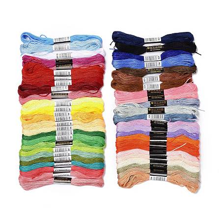 Honeyhandy 50 Skeins 50 Colors 6-Ply Polyester Embroidery Floss, Cross Stitch Threads, Mixed Color, 0.4mm, about 8.75 Yards(8m)/skein, 1 skein/color