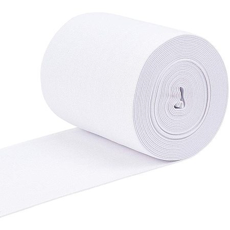 BENECREAT 4.5 Inch by 6.5 Yards Knit Elastic Band Flat Stretch Elastic Band for DIY Sewing Project Waist Band Making, White