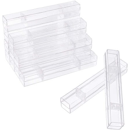 NBEADS 12pcs Plastic Pen Case, Transparent Pencil Case Box Clear Pen Storage Container for Student School Office