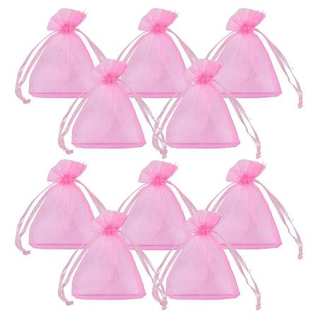 ARRICRAFT About 100pcs Organza Gift Bags Drawstring Pouches for Wedding Party Christmas Warp Favor Gift Bags Pink 2.8x3.5''
