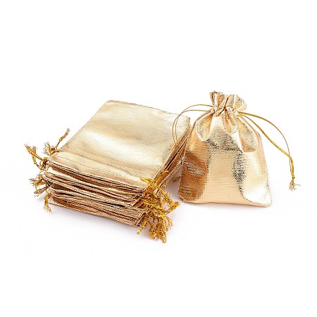Honeyhandy Organza Bags, Rectangle, Gold, 12x9cm