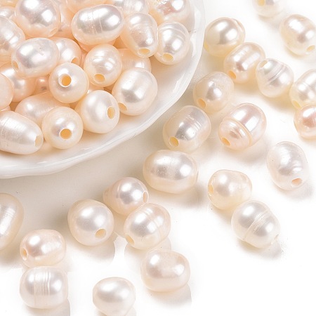 Honeyhandy Grade B Natural Cultured Freshwater Pearl Beads, Nice for Mother's Day Earring Making, Rice, White, 10~12x8~9x8~9mm, Hole: 2mm