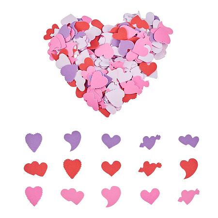 PandaHall Elite 200 pcs 5 Shapes 3 Colors Foam Heart Stickers Adhesive Hearts DIY Craft Sticker for DIY Art Project Hand Craft Home Decoration