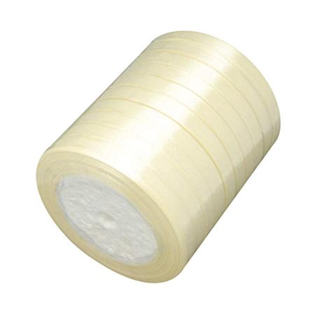 NBEADS 10 Rolls of 6mm Beige Satin Ribbon Double Sided Fabric Ribbon Silk Satin for Crafts Gift Wrapping Floristry Wedding Party Decoration