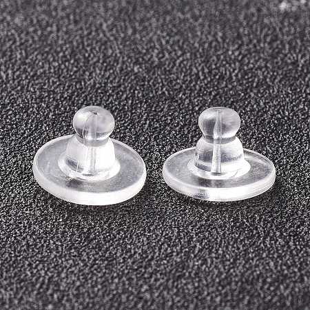 Honeyhandy Silicone Ear Nuts, Earring Backs, for Stud Earring Making, Clear, 10x7mm, Hole: 1mm