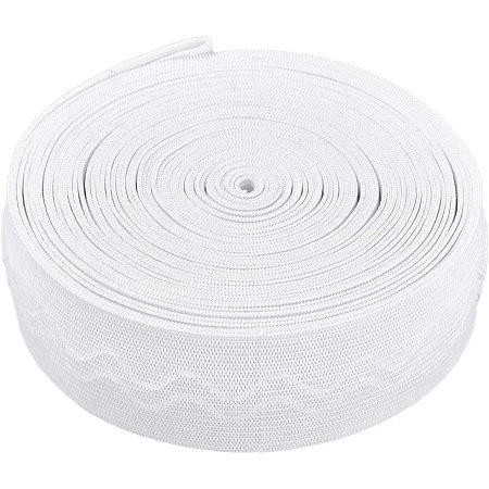 BENECREAT 8 Yards 1.2 Inch 30mm Wide Non-Slip Silicone Elastic Gripper Band for Garment Sewing Project, White