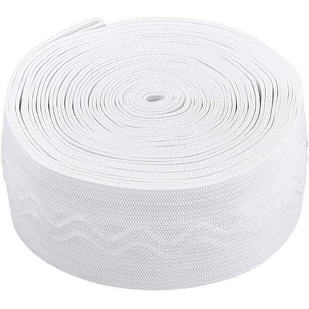 BENECREAT 6 Yards 1.5 Inch 38mm Wide Non-Slip Silicone Elastic Gripper Band for Garment Sewing Project, White