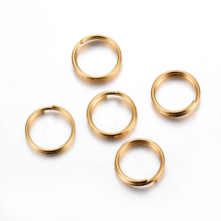 Honeyhandy 304 Stainless Steel Split Rings, Double Loops Jump Rings, Golden, 6x1mm, Inner Diameter: 5mm, Single Wire: 0.5mm