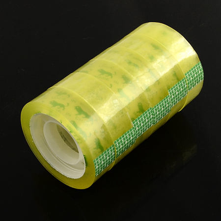 Honeyhandy Transparent Adhesive Packing Tape/Carton Sealing, Clear, 15mm, about 12m/roll, 6rolls/group