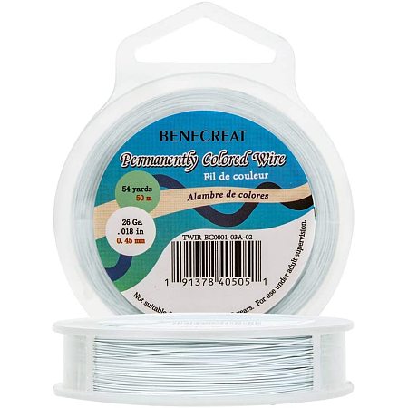 BENECREAT 165-Feet 0.017inch (0.45mm) 7-Strand White Bead String Wire Nylon Coated Stainless Steel Wire for Necklace Bracelet Beading Craft Work
