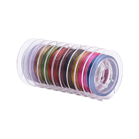 Tiger Tail Wire, Nylon-coated Steel, Mixed Color, 0.38mm; about 10m/roll