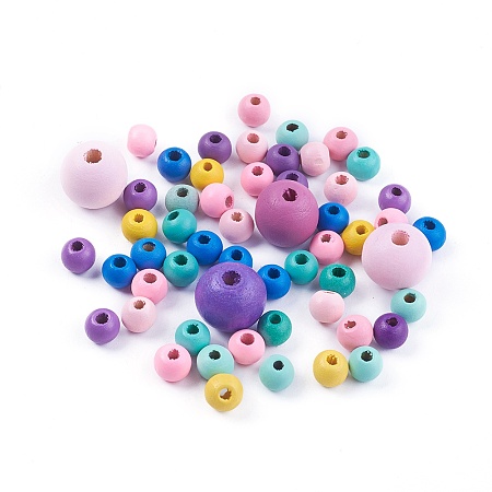 Wood Beads, Rondelle, Dyed, Mixed Color, 6.5~13.5x5.5~7.5mm, Hole: 2.5~4mm, about 70pcs/bag