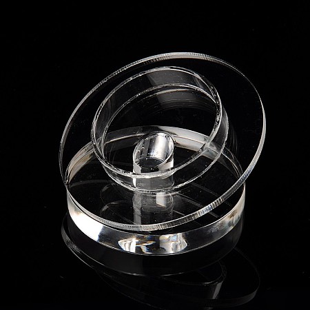 Honeyhandy Organic Glass Bracelets/Bangles Display Racks, Clear, 78x79x44mm