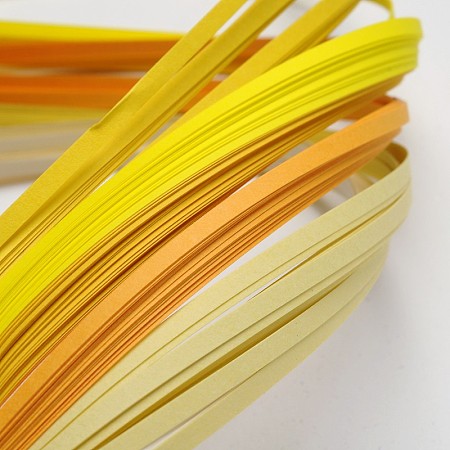 Honeyhandy 6 Colors Quilling Paper Strips, Gradual Yellow, 390x3mm, about 120strips/bag, 20strips/color