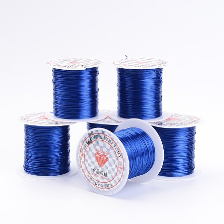 Stretch Elastic Beading Wire String, Medium Blue, 1mm, 10m/roll