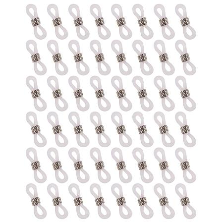 ARRICRAFT  20 Pcs Anti-slip Rubber Ends Retainer Connector Holder for Eyeglass Chain Necklace Findings Length 20mm Clear