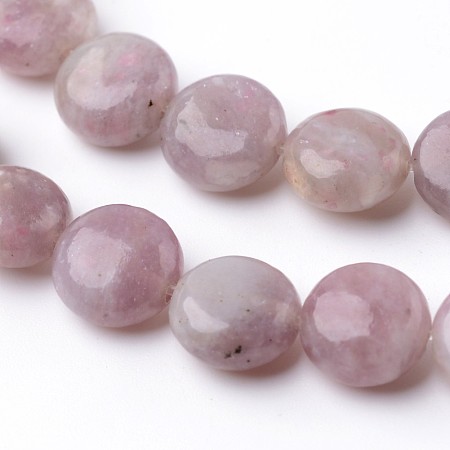 Honeyhandy Dyed Flat Round Natural Pink Tourmaline Beads Strands, 8~8.5x4~4.5mm, Hole: 0.8mm, about 50pcs/strand, 15.7 inch
