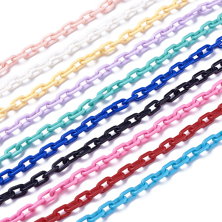 ARRICRAFT ABS Plastic Cable Chains, Mixed Color, 13.5~14x8x2mm, 14.9 inches~15.35 inches(38~39cm)/strand