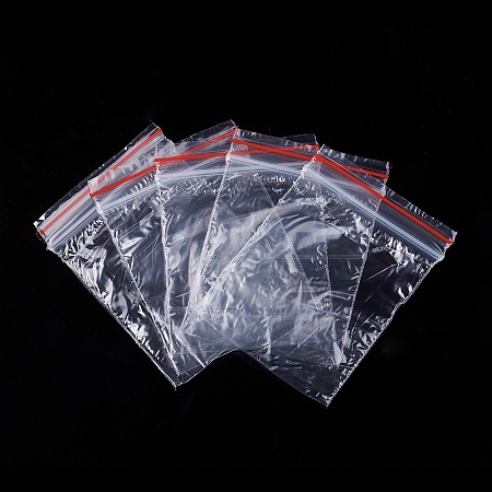 Honeyhandy Plastic Zip Lock Bags, Resealable Packaging Bags, Top Seal, Rectangle, Clear, 7x5cm, Unilateral Thickness: 0.9 Mil(0.023mm)