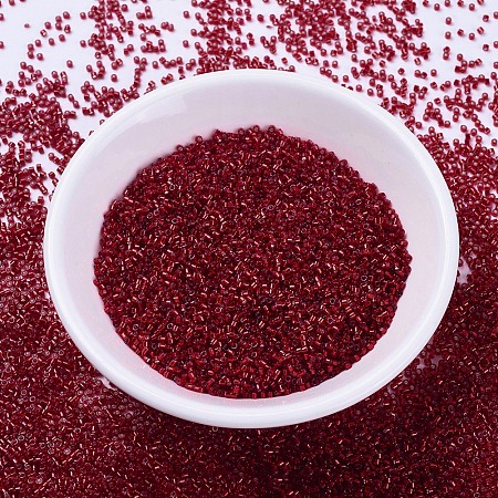 MIYUKI® Delica Beads, Cylinder, Japanese Seed Beads, 11/0, (DB0602) Dyed Silver Lined Red, 1.3x1.6mm, Hole: 0.8mm; about 2000pcs/10g