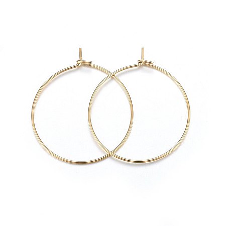 Honeyhandy 316 Surgical Stainless Steel Hoop Earrings, Ring, Golden, 21 Gauge, 25x0.7mm
