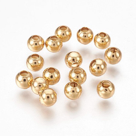 Honeyhandy 304 Stainless Steel Beads, Rondelle, Round, Golden, 4x3.5mm, Hole: 1.6mm