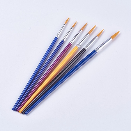 Honeyhandy Plastic Art Brushes Pen Value Sets, Mixed Color, 178~200x5~7mm, 6pcs/set