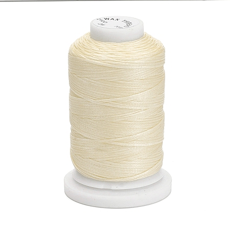 Honeyhandy Waxed Polyester Cord, Flat, Bisque, 1mm, about 76.55 yards(70m)/roll