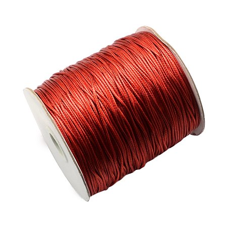 NBEADS 1 Roll 100 Yards 2mm Fire Brick Beading Cords and Threads Crafting Cord Korean Waxed Polyester Thread for Jewelry Making Bracelet