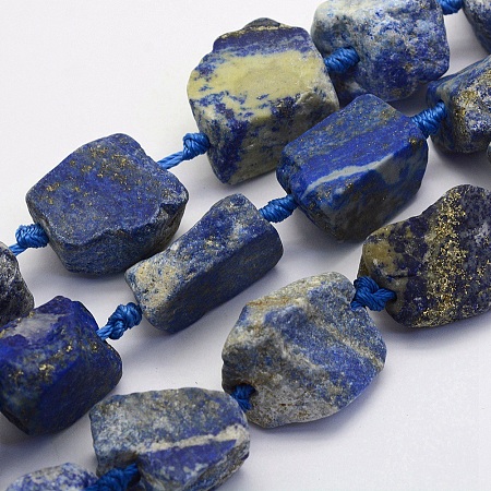 Arricraft Natural Lapis Lazuli Beads Strands, Nuggets, 17~30.5x11~26x11~26mm, Hole: 2mm, about 16~19pcs/strand, 15.7 inches(40cm)