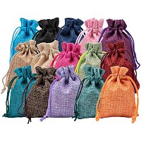 BENECREAT 30Pack 15 Color Small Burlap Bags with Drawstring Gift Bags Jewelry Pouch for Valentine's Day, Wedding Party and DIY Craft Packing, 3.5 x 2.7 Inch