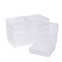 BENECREAT 10 Pack 3.74x3.74x1.18 Square Clear Plastic Bead Storage Containers Box Case with lid for Crafts, Beads, Coins, Jewelry and Watch Findings