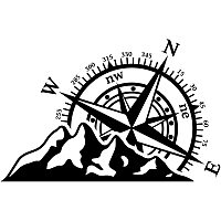 GLOBLELAND Mountain Compass Bumper Stickers, 21x17.3Inch, Funny Car Decals Stickers for Cars Pickup Trucks Van Cars Motorcycle Bumpers Computers Windows Luggage Cases Cabinets