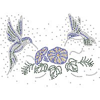 SUPERDANT Iron On Rhinestone Stickers Hotfix Transfer Decal Hummingbird Clear Bling Patch Clothing Repair Applique for T-Shirts Bag Jacket DIY Decoration 210x297mm