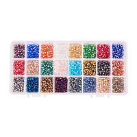 PandaHall Elite 2880 pcs 24 Colors Electroplate Glass Beads, Faceted Bicone Glass Crystal Beads for Bracelet Jewelry Making