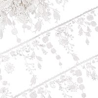 FINGERINSPIRE 5Yards White Lace Trim Bird and Leaf Shape Tassel Fringe Trim 3.54 Inch Inelastic Embroidery Lace Applique Craft for Sewing Making Jewelry Wrapping and Bridal Wedding Decorations