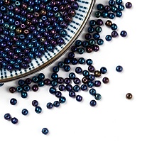 Arricraft Czech Glass Beads, Round, Colorful, 3mm, Hole: 0.8mm, about 258pcs/10g