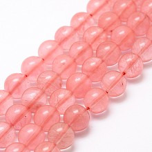 ARRICRAFT Cherry Quartz Glass Bead Strands, Round, 10mm, Hole: 1mm, about 40pcs/strand, 16 inches