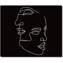 CREATCABIN Funny Mouse Pads Waterproof Mouse Mat Pad Desk Accessories Stitched Edges Premium-Textured Non-Slip Rubber Abstract Face Tropical Plants for Laptop Computer Office Gaming 9.5 x 7.9inch