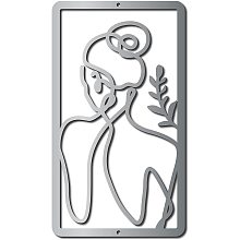 CREATCABIN Minimalist Women's Body Metal Wall Art Female Body Figure Single Line Abstract Metal Wall Decor Aesthetics for Home Decoration Living Room Bedroom Indoor Outdoor 11.8 x 6.7 Inch Silver